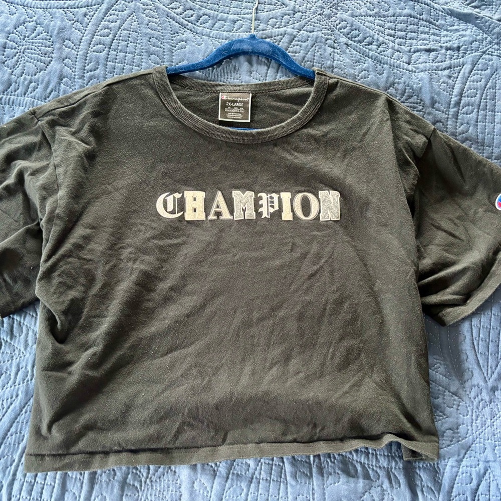Champion Black Cropped Tee